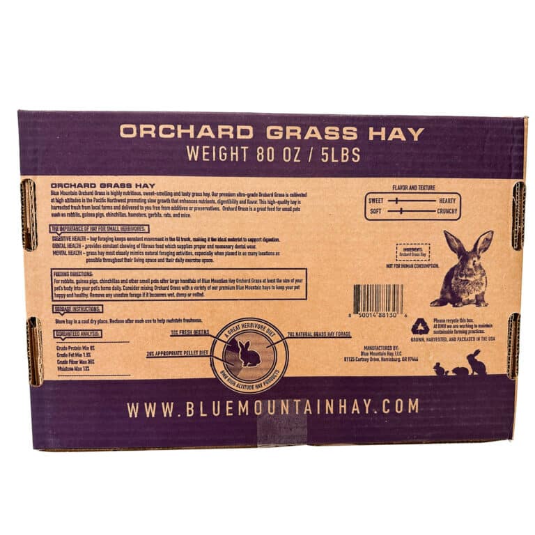 closed box of Orchard Grass Hay