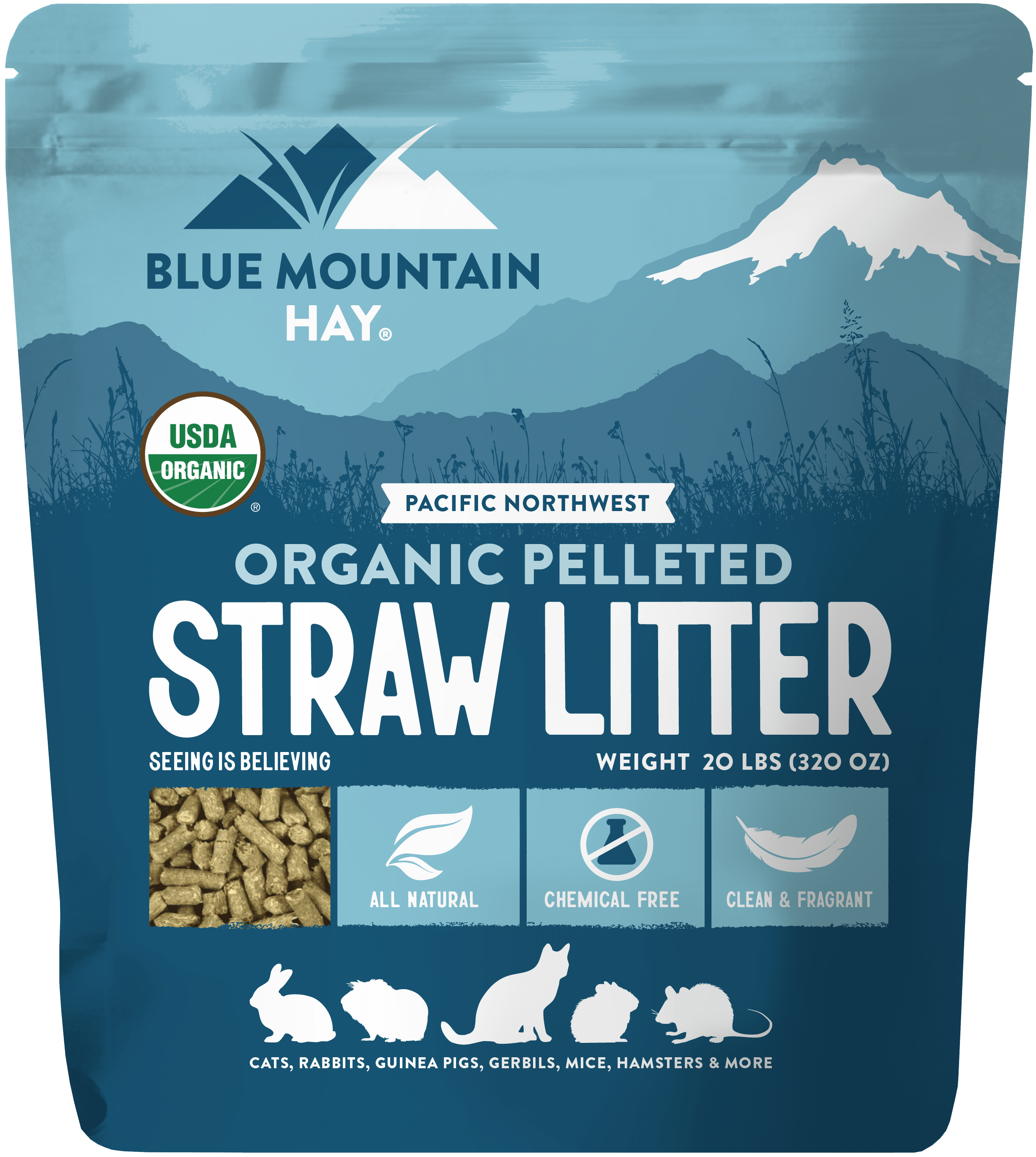 Organic Straw Litter 20lb Front